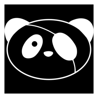 Covered Eye Panda Decal (White)